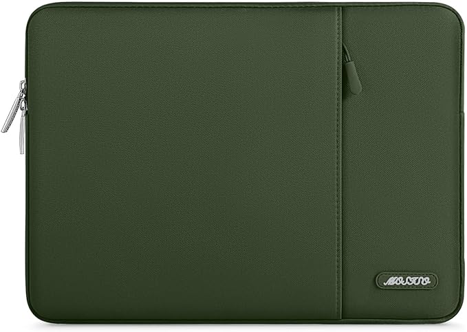 MOSISO Laptop Case 16 inch, 15-15.6 inch Laptop Sleeve Compatible with MacBook Pro 16 M5 M4 M3 M2 M1, HP Acer Dell Lenovo ASUS, Polyester Vertical Computer Sleeve Bag with Pocket, Army Green