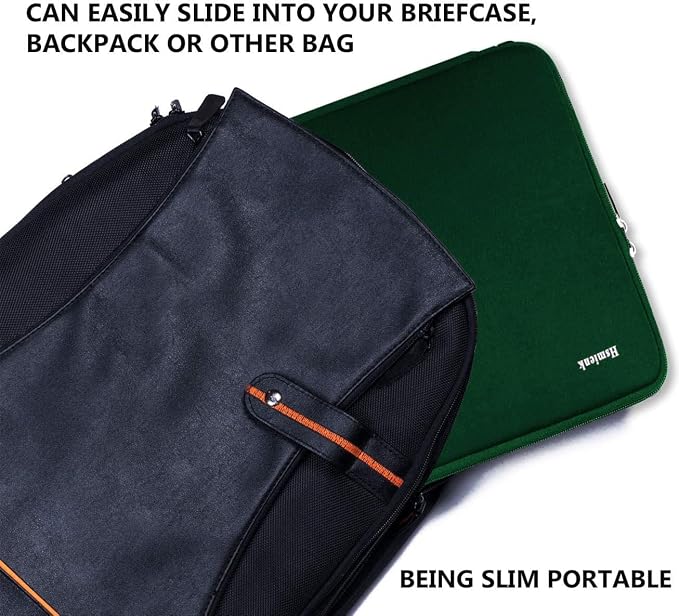 Laptop Sleeve Case, 15.6 Inch, Durable Shockproof Protective Cover Compatible with HP, ASUS, Lenovo, Acer, Notebook, Computer, Green