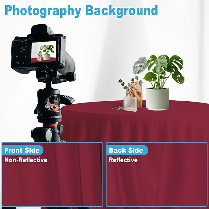 Burgundy Backdrop for Photoshoot, Professional Photo Backdrop Background Curtain for Product Photography, Portraits, Wedding, Party, Live Streaming Video Recording 7X10 FT