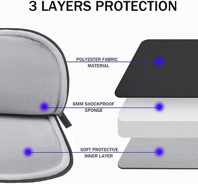 TEDNETGO Laptop Sleeve, 14 inch Laptop Case for Apple MacBook Pro 2024, Upgrade 13 Inch Waterproof Protective Computer Case Cover Bag Compatible for 13.3 14 inch MacBook Pro 2024, MacBook Air, Black