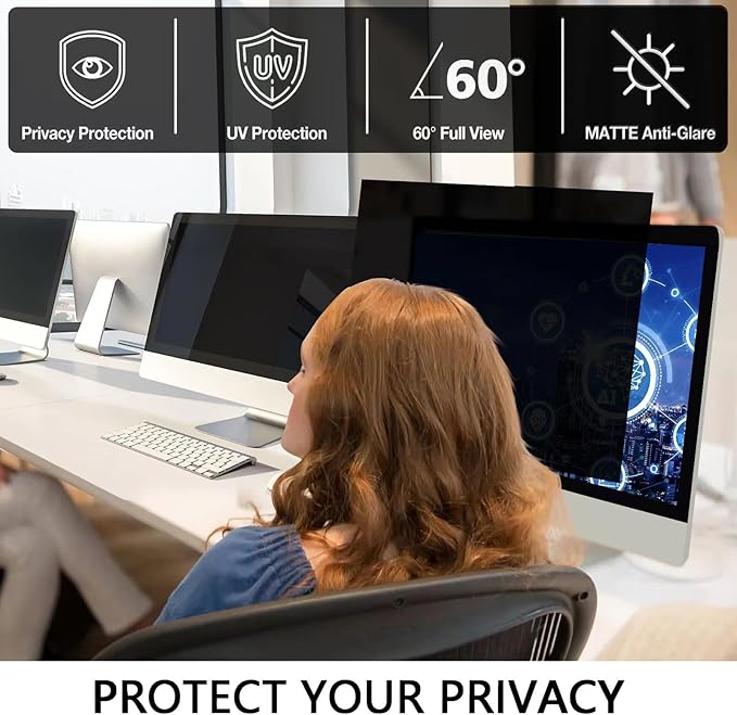 27 Inch Monitor Privacy Screen Computer Screen Privacy Filter for 16:9 Widescreen Monitors Anti-Glare Blue Light Filter Privacy Cover