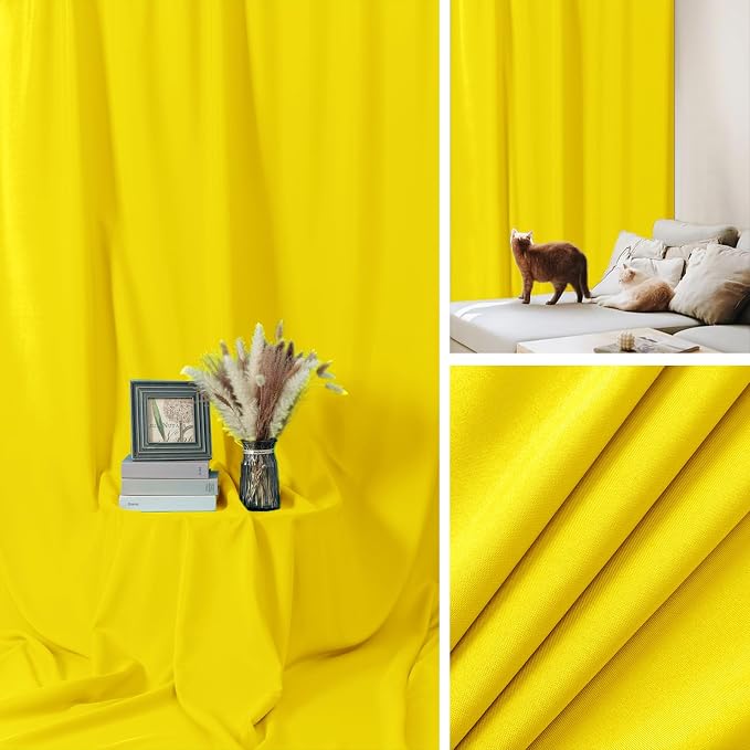 Sugargirl 10X10FT Yellow Backdrop Background for Photography, Photo Backdrop Yellow Screen Photo Booth Backdrop for Photoshoot Party Video(1 Panel)