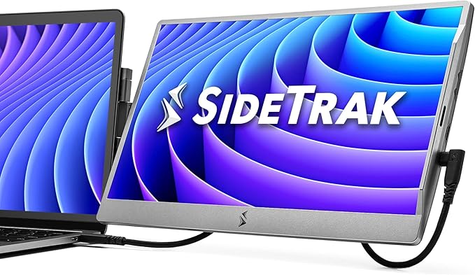 SideTrak Swivel 14" Portable Monitor for Laptop, Screen Extender with Patented Swivel Hinge, Attachable Travel Monitor, Dual Screen FHD Display, USB-C® & HDMI, (Dark Gray)
