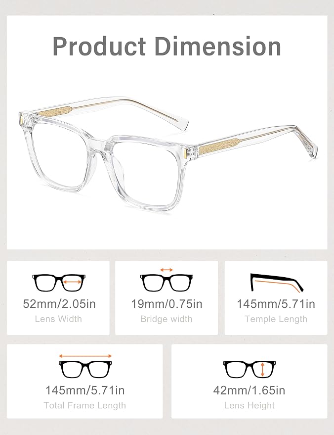 Madison Avenue Trendy Sqaure Blue Light Blocking Glasses for Women with Case, Stylish Anti Glare Glasses for Computer