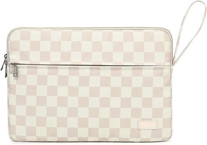 Khaki Checkered Pattern Laptop Sleeve 15 Inch 15 Case and 15.6 Laptop Bag