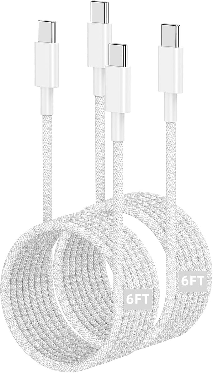 USB C to C Charger Cable 6ft, 60W Type C to C Fast Charging Cable Cord Long for Apple iPhone 17 Pro Max/17 Air/16 Pro Max/16 Pro/15 Plus/15 Pro Max/MacBook 2021/2020/2019,iPad Pro/Mini/Samsung Galaxy
