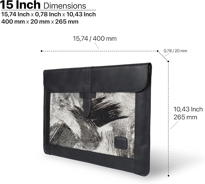 Londo Leather Sleeve Compatible with MacBook Pro 16 & MacBook Pro 15 Inch (M5, M4, M3, M2, M1, Pro, Max), Premium Top Grain Leather Laptop Bag, 2020 to 2026 Models