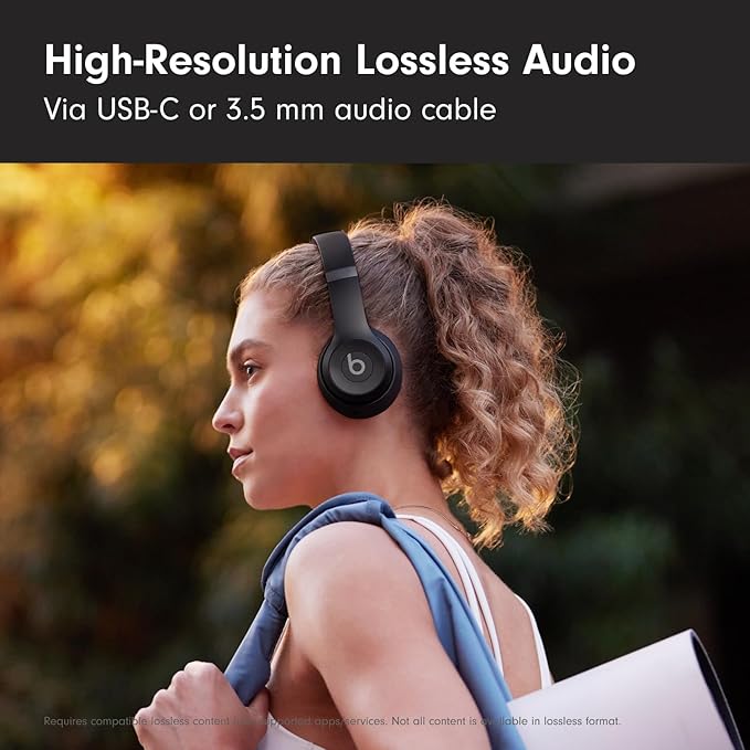 Beats Solo 4 - Wireless On-Ear Bluetooth Headphones, Up to 50-Hour Battery Life, Ultra-Lightweight Comfort, Powerful and Balanced Sound, Apple & Android Compatible - Matte Black