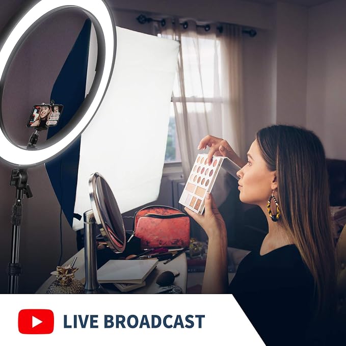 NEEWER 20 inch LED Ring Light Kit with Tripod Stand and Phone Holder Compatible with iPhone, Ringlight for Makeup YouTube Video Recording Selfie Studio Streaming Makeup Barber Lash Salon Lighting
