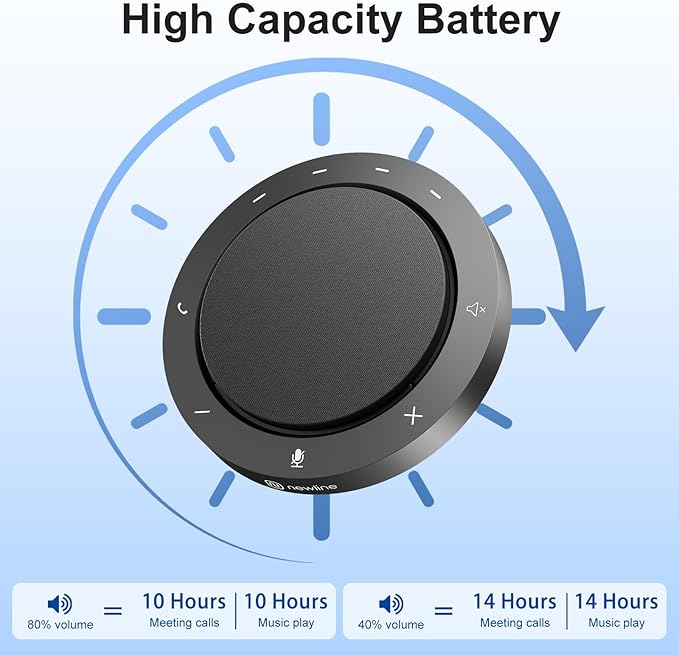 Conference Speaker and Microphone, Dual Al Mics with 360° Voice Pickup & Clear Sound, 10-14H Call Time, Bluetooth & USB-C/A Connection, Speakerphone for 1-6 People, Small Teams & Home Office