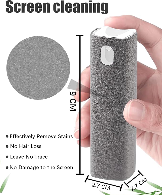 Screen Cleaner Car Screen Cleaner Spray and Wipe Mini Cleaning Kit for Travel Car Display iPhone iPad Computer Laptop Tablet MacBook Cell Phone Eyeglasses