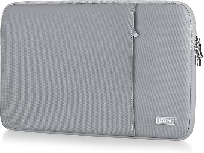 PU Leather Portable Monitor Case 15.6 Inch, Protective Carrying Sleeve for Most 15.6 in Monitors,Water Resistant Portable Computer Laptop Display Bag with Accessory Pocket,Size-15.3"x9.8" Gray