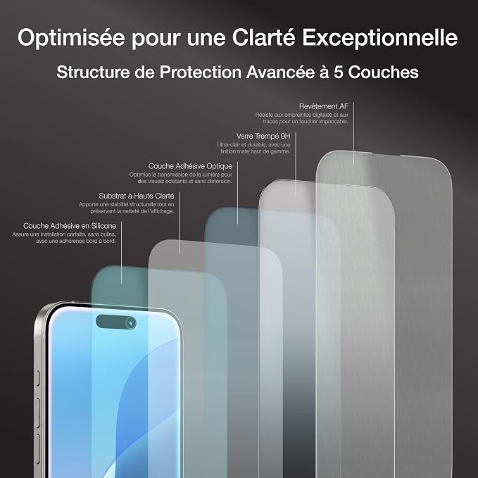 AMAZINGthing for iPhone 16 Pro [Titan - Full Glass] Screen Protector, Ultra Clear, 9H Tempered Glass, Built-in Dust Filter Full Coverage, Case‑Friendly, Oleophobic, Easy Installation, 2 Pack