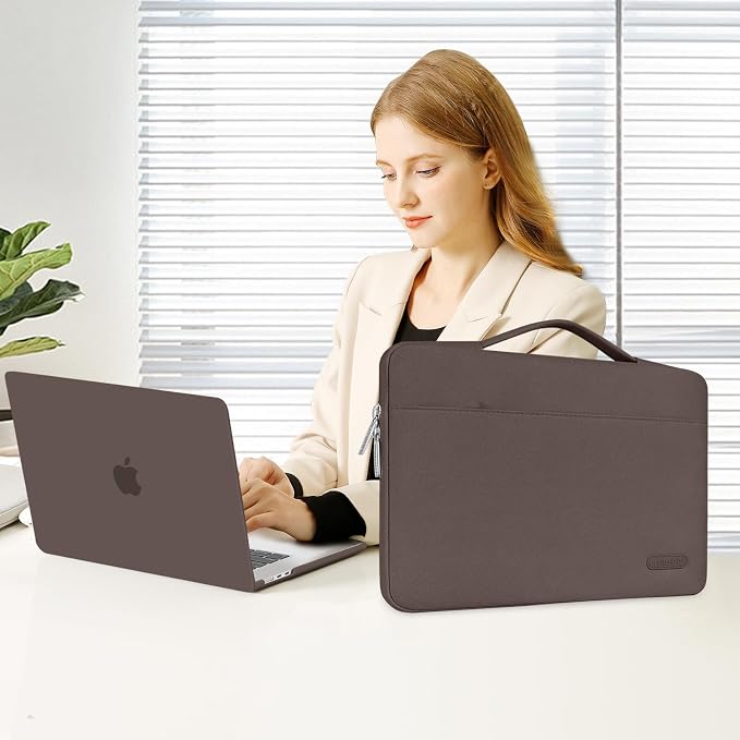 MOSISO Compatible with MacBook Air 15 inch Case M5 2026 M4 2025 M3 M2 2024 2023 A3448 A3241 A3114 A2941,Protective Hard Shell&Carrying Sleeve Bag&Keyboard Cover&Webcam Cover&ScreenFilm, Beige Brown