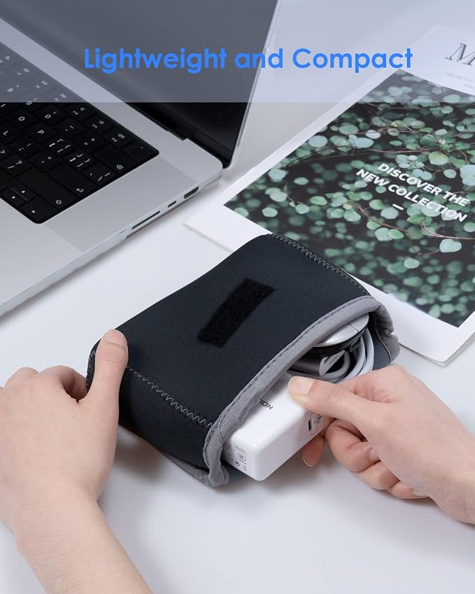 LENTION Medium Tech Pouch Storage Bag Cases for Accessories Laptop MacBook Power Adapter, Wireless Mouse, iPhone Chargers, Cellphone, Power Bank, Cord, Travel Cable Electronic Organizer - Dark Gray