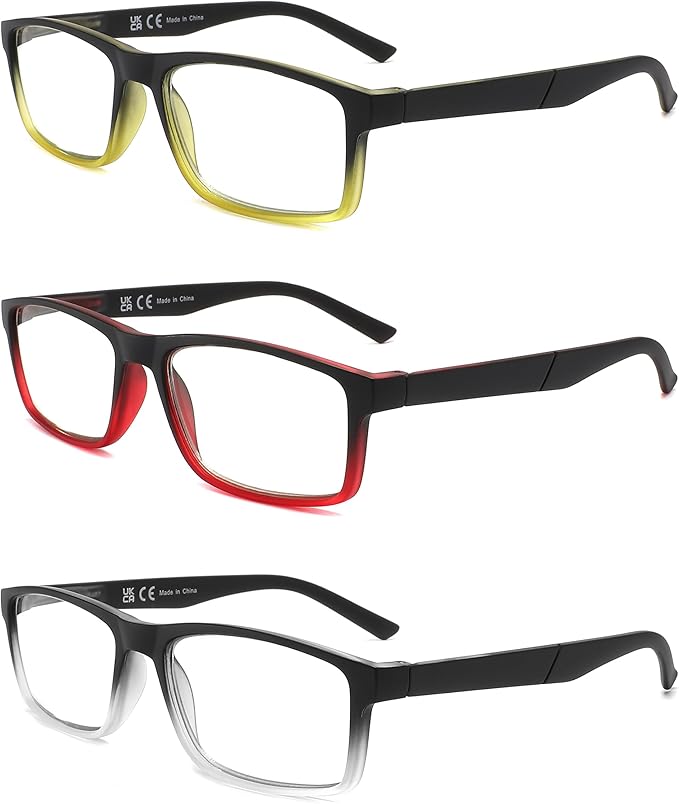 Blue Light Blocking Reading Glasses 4 Pack Computer Readers for Women Men,Anti Glare UV Ray Filter Eyeglasses… (C10-12, 2.00)