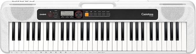 Casio Casiotone CT-S200 61-Key Portable Keyboard- White Bundle with Stand, Headphones, AC Adapter and Polishing cloth