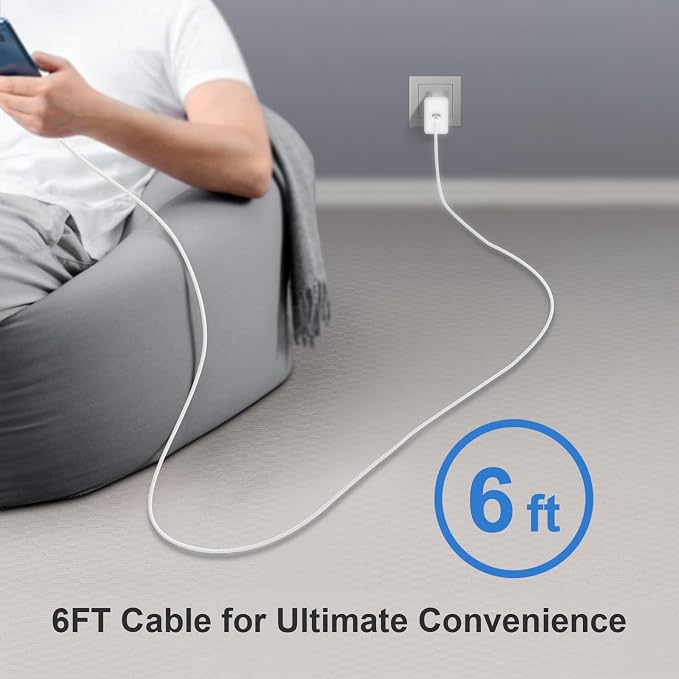 45W Type C Charger, 10FT USB C Charger 2-Pack iPhone 15 16 Charger with iPhone 16/16 Plus/16 Pro/16 Pro Max/iPhone 15/15 Pro Max/iPad Pro/AirPods/Galaxy S25 S24 S23 S22 S21,Android Charger(White)