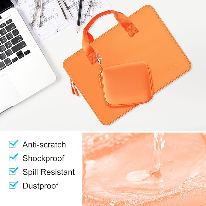 Hseok Laptop Sleeve 13.3-14 inch Case with Small Pouch, Neoprene Computer Bag Compatible with MacBook Neo/Pro 14 M5/M4/M3/M2/M1, Mac Air/Pro 13.3, XPS 14 and Most 13-14 inch Notebooks,O02G01