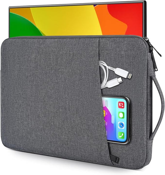 18.5 Inch Portable Monitor Case Protective Sleeve for InnoView VisionOwl Upperizon Usparkle Ingnok aimuonos Ingnok Motyeowe Cocopar EVICIV HONGO, 18-18.5" Portable Monitor Carrying Case Bag, Gray