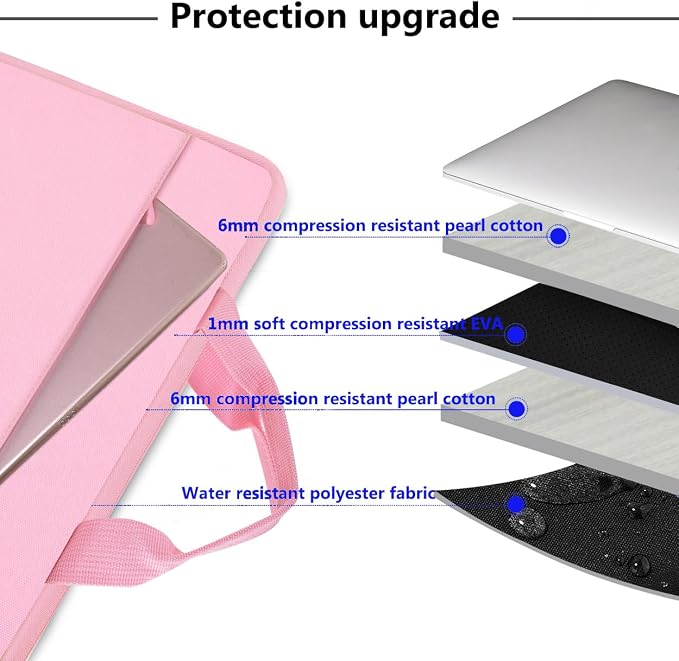 Hseok Laptop Sleeve 13-14 Inch Case Briefcase Compatible with MacBook Neo Pro 14 M5/M4/M3/M2/M1, All Models 13.3 Mac Air/Pro, XPS 13 14, Most Popular 13"-14" Notebooks,P01K01