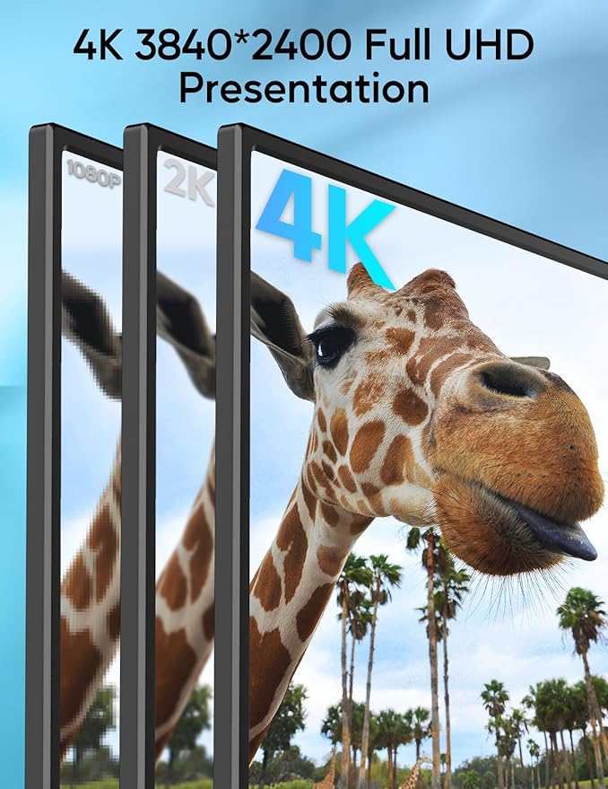 4K Portable Monitor, 13.4" 3840 * 2400 IPS Portable Monitor for Laptop, Slim Lightweight HDR Travel Screen USB-C HDMI w/Smart Cover for Laptop PS5/4 Xbox