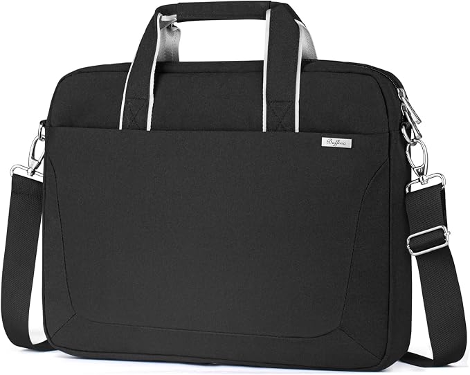 BAFFINA 17 17.3 Inch Laptop Shoulder Bag for Men Women,Waterproof Computer Carrying Case Messenger Bag with Strap for 17"-18" HP Dell,Laptop Briefcase for Office business Travel College School,Black