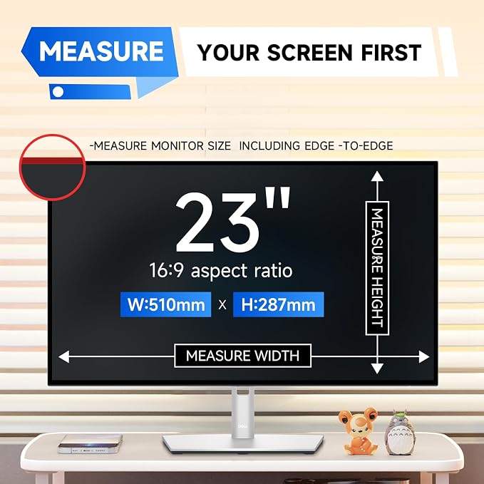 IPROKKO 2 Pack 23 inch Anti-Blue Light Monitor Screen Protector for 16:9 Widescreen, Removable Matte Anti Glare Blue Light Blocking Screen Filter, Anti-UV Eye Protection PC Computer Film [Washable Wipes Clean]