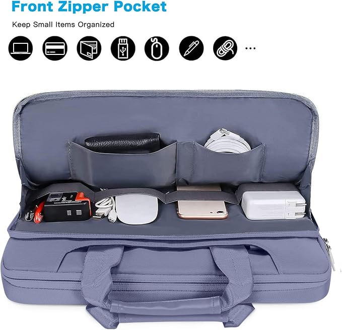 MOSISO 360 Protective Laptop Bag 15.6 inch, 15-16 inch Computer Bag Compatible with MacBook Air 15 inch/Pro 16 inch, HP,Dell,Lenovo,Asus,Notebook, Laptop Carrying Case with Strap&Handle, Lavender Gray