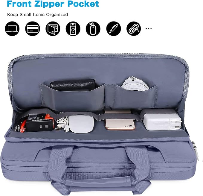 MOSISO 360 Protective Laptop Bag 13.3 inch, 13-14 inch Computer Bag Compatible with MacBook Air 13 inch/Pro 13 inch/Pro 14 inch,HP,Dell,Notebook, Laptop Carrying Case with Strap&Handle, Lavender Gray