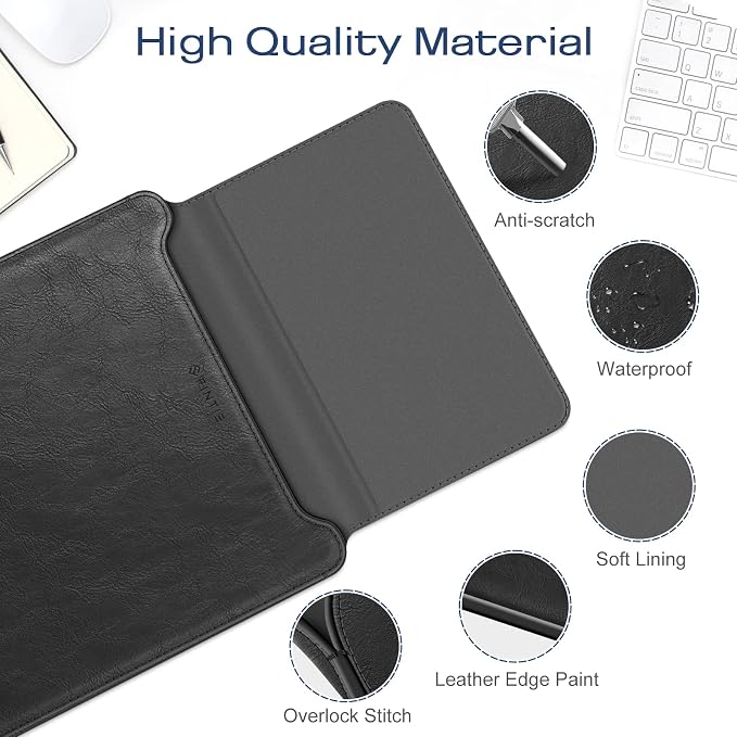 Fintie Sleeve Case for MacBook Air 13.6 A3449 A3240 A3113 A2681, Pro 14 A3427 A3426 A3434 A3401 A3185 A3112 A2992 A2918 A2779 A2442, MacBook Pro/Air/Neo 13 - Slim Bag Cover with Stand, Black