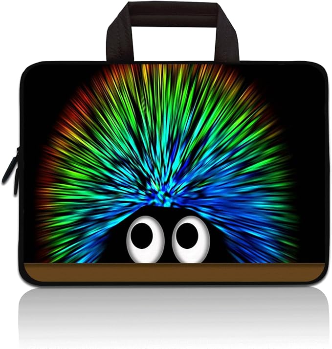 14 15 15.4 15.6 inch Laptop Handle Bag Computer Protect Case Pouch Holder Notebook Sleeve Neoprene Cover Soft Carrying Travel for Dell Lenovo Toshiba HP Chromebook ASUS Acer (Cute Hedgehog)