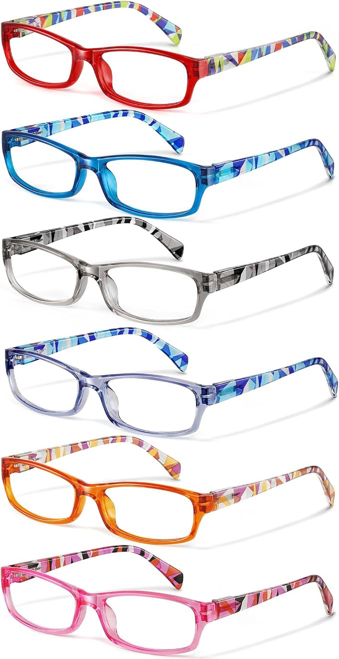 5Pack Reading Glasses for Women - Blue Light Blocking Spring Hinge Computer Readers Anti Glare UV Eyeglasses