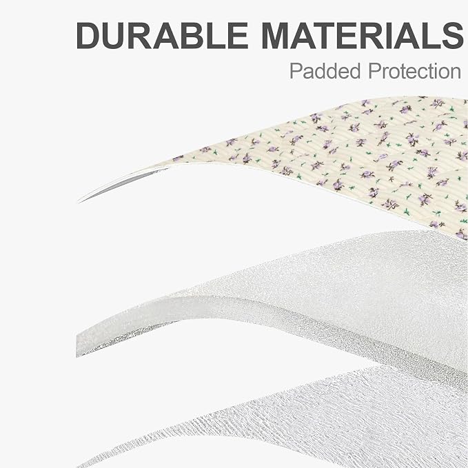 Puffy Laptop Sleeve 13-15.6 Inch Corduroy Quilted Laptop Protective Case Cute Floral Computer Sleeve Protective for MacBook