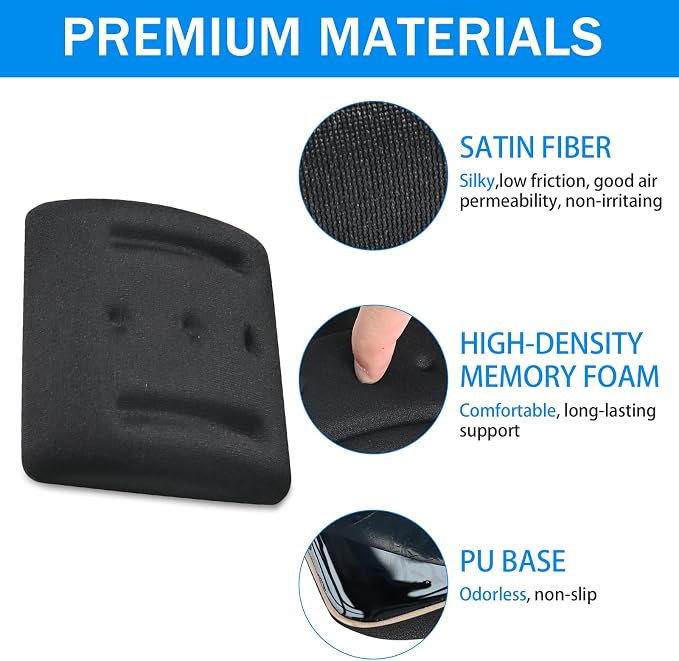 VAGAU Wrist Rests for Laptop, Wrist Support for Keyboard and Mouse, Ergonomic Memory Foam Wrist Pads for Laptop, Office, Computer, Comfortable Typing Wrist Pain & Carpal Tunnel Relief (Black)
