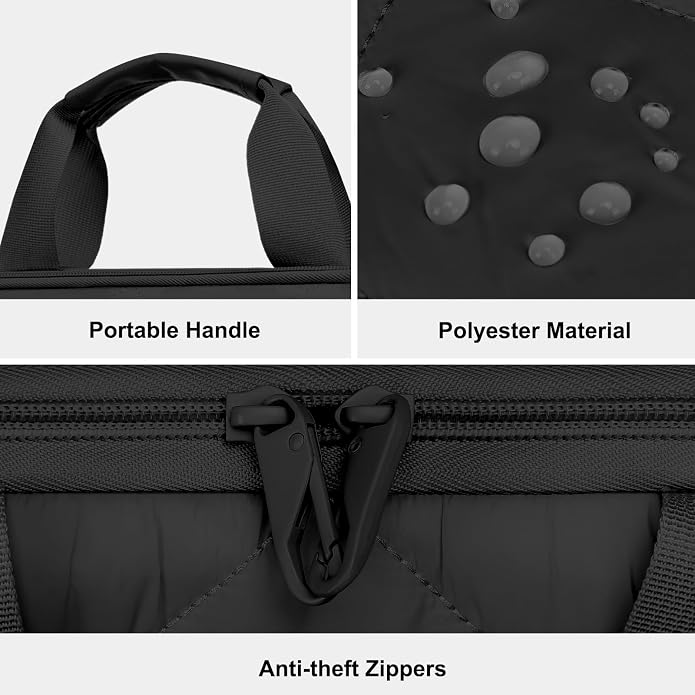 MOSISO 360 Protective Laptop Shoulder Bag, Double Layer Fluffy Padded Laptop Bag with Anti-theft Zipper
