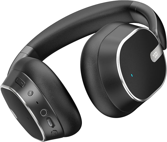 Hybrid ANC Wireless Headphones – Bluetooth 6.0, 60H Playtime, Hi-Res Audio, Deep Bass, Memory Foam, Black