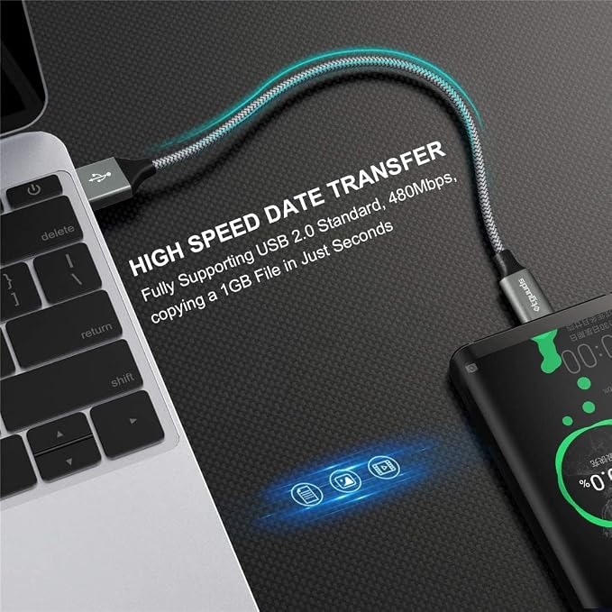 etguuds USB to USB C Cable 0.5ft, 2-Pack Short USB A to Type C Charger Cord Fast Charging for Samsung Galaxy A17 A16 A15 A26 A36 A56, S25 S24 S23 S22 S21 S20 S10 Note 20, for iPhone 17 16 15, Moto