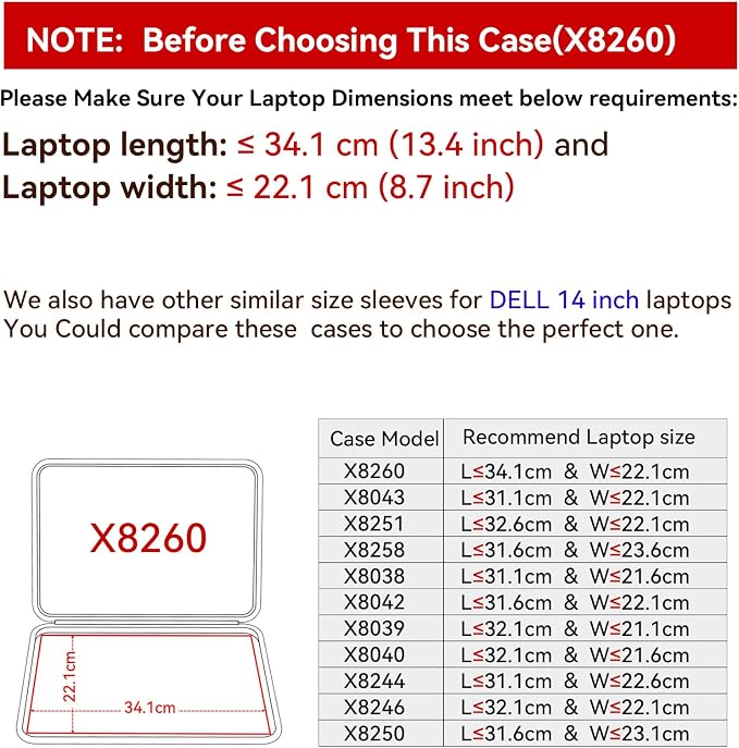Smatree Hard EVA Protective Sleeve Case Compatible for 14 inch Dell Pro Rugged 14 Laptop, for 14inch Latitude 5430 Rugged Laptop, 14 inch DELL Computer Sleeve Bag (X8260)