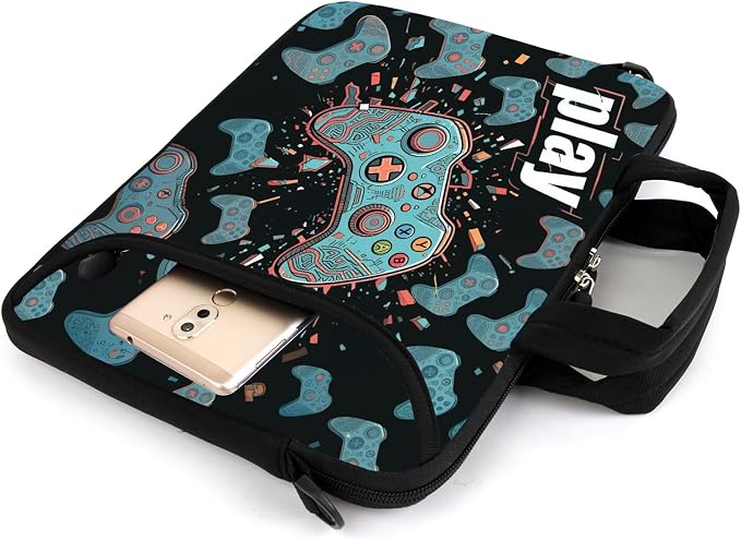 AMARY 17" Laptop Shoulder Bag Carrying Case Adjustable shoulder straps, comfortable handle, front pocket for storing mouse (Game-1)