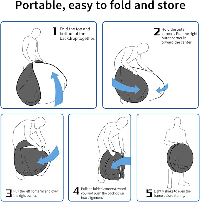 Selens Black White Backdrop 59x78.7inches Pop Up Collapsible Background with Carrying Bag for YouTube Streaming Photo Studio Portrait Indoor Photography Foldable Pop Out Panel Reversible Backdrop