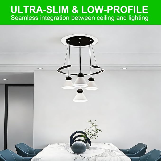 24 Pieces Trim Goof Rings for 6" Recessed Lights, Plastic Ceiling Light Goof Rings to Cover and Clean up Unsightly Drywall, Mis-Cuts or Oversized Holes
