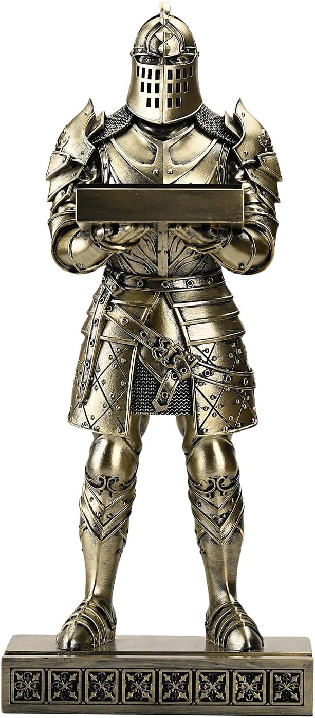 King's Guard Headphone Stand Watch Display Stand Jewelry Bracelet Necklace Holder Trays Towers Warrior Knight Mobile Phone Stand for Office & Home 12.20 Inch (Bronze)