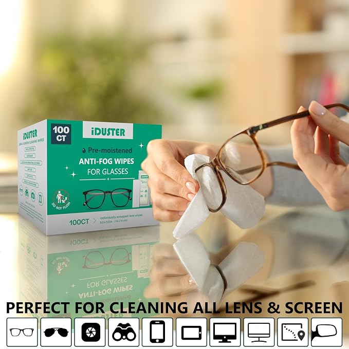 iDuster Screen Cleaner Wipes for Electronic Devices, Mobile Phone Screen Wipe, Electronic Cleaning Wipe Individually Wrapped, Pack of 100