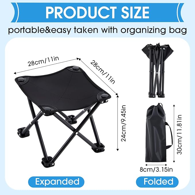Ripeng 4 Pcs Portable Airplane Travel Foot Rest, Folding Camping Stool, Under Desk Foot Rest at Work for Long Flight, Home and Office Outdoor Hiking Fishing with Carry Bag