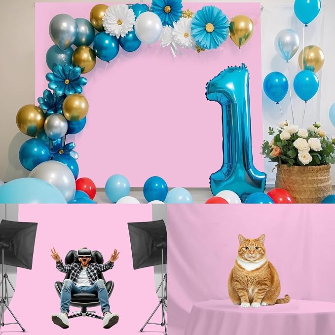6x9ft Pink Photography Backdrop, High Density Polyester Fiber Photo Background Cloth is Foldable and Machine Washable, Suitable for Photo Background Video Photography Studios