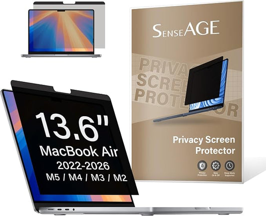 SenseAGE Magnetic Privacy Screen Filter for MacBook Air 13.6 inch (2022-2025, M2, M3, M4), Removable Laptop Privacy Screen Protector, Anti-Blue Light Glare, Compatible with MacBook Air 13.6"