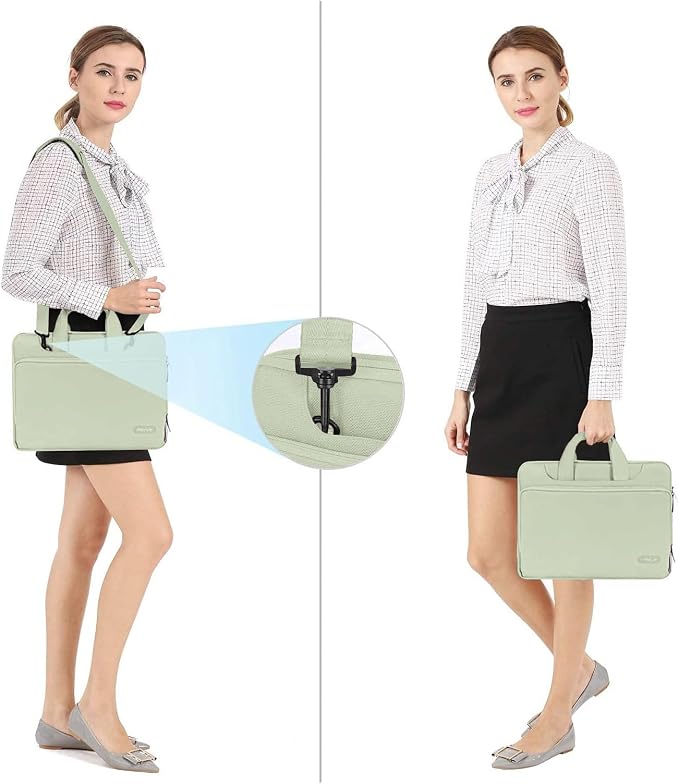 MOSISO 360 Protective Laptop Bag 15.6 inch, 15-16 inch Computer Bag Compatible with MacBook Air 15 inch/Pro 16 inch, HP,Dell,Lenovo,Asus,Notebook, Laptop Carrying Case with Strap&Handle, Sage Green