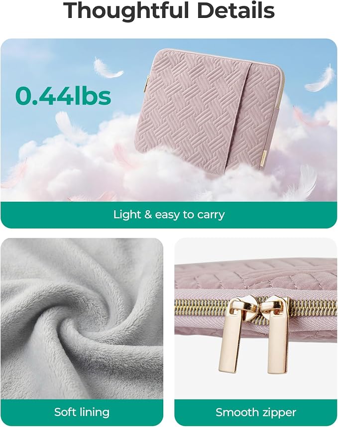 BAGSMART Laptop Sleeve Bag Compatible with MacBook Air/Pro, 13-13.3 inch Notebook, Compatible with MacBook Pro 14 Inch, MacBook Air M2 Sleeve 13 Inch, Repellent Protective Case with Pocket