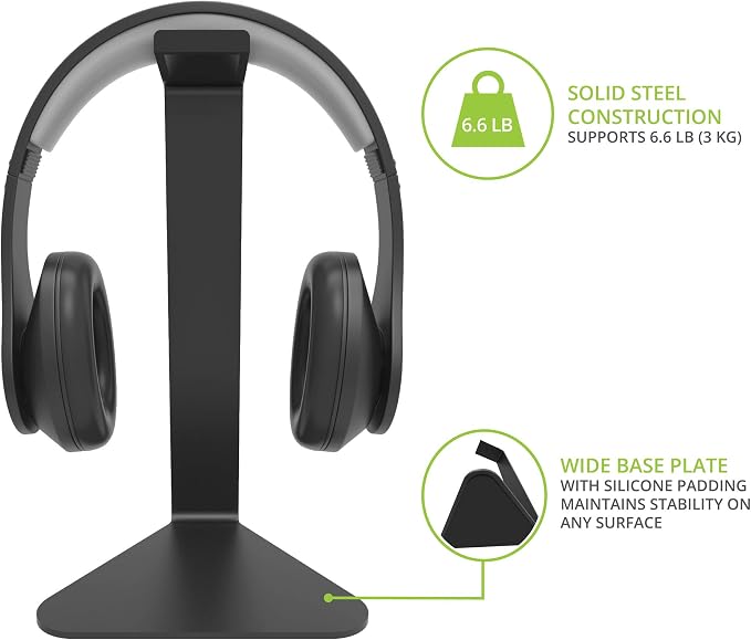 Kanto H1 Universal Headphone Stand - Black